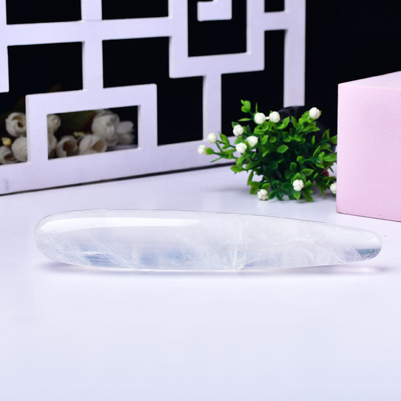Dildo pha lê trắng 17cm tự nhiên quartz