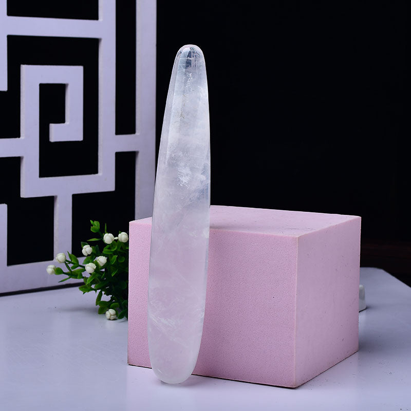 Dildo pha lê trắng 17cm tự nhiên quartz