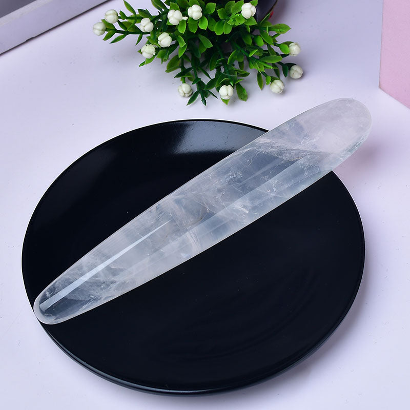 Dildo pha lê trắng 17cm tự nhiên quartz