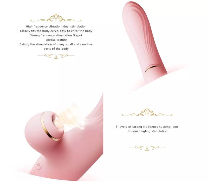 Zalo Rose Rabbit Vibrator G-spot Clit Siêu Mạnh Mẽ