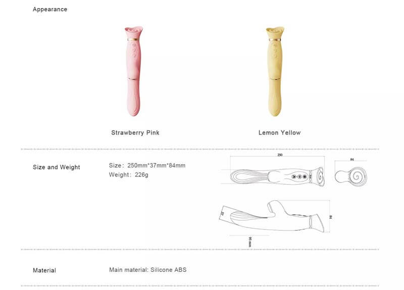 Zalo Rose Rabbit Vibrator G-spot Clit Siêu Mạnh Mẽ