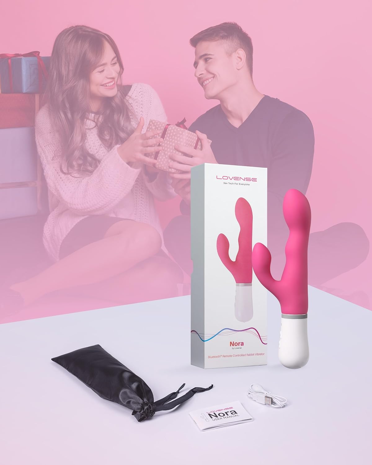 Máy Rung Nora Lovense Rabbit APP Điều Khiển Gáy Điểm G Siêu Sướng