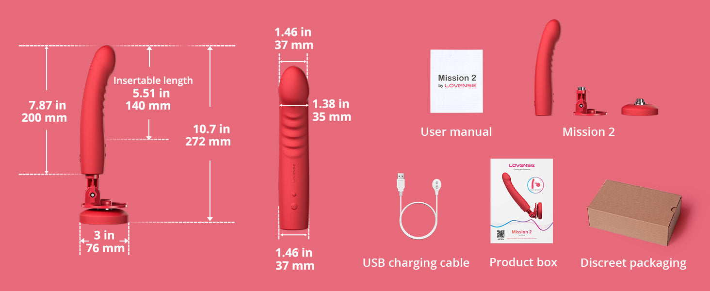 Dildo Lovense Mission 2 Rung Suction Cảm Ứng Đỉnh Cao