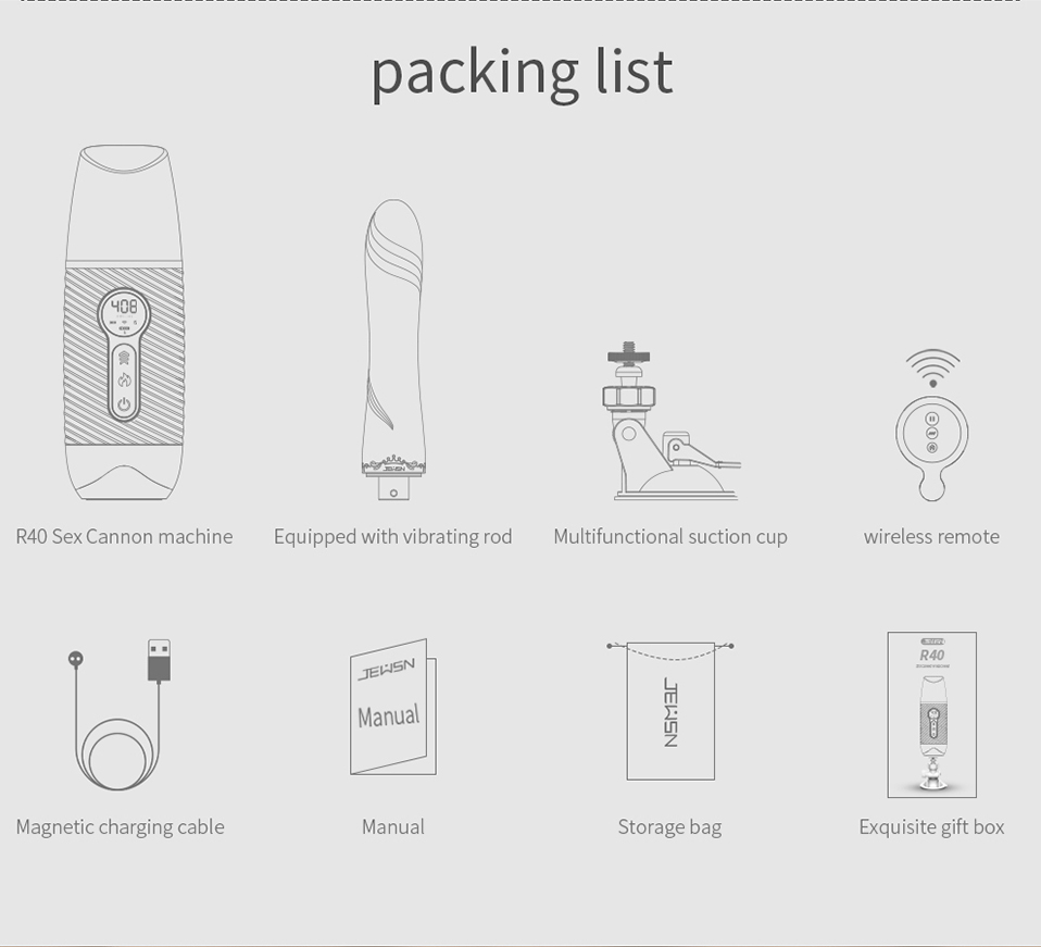 JEUSN R40 Sex Machine 408 RPM Phụ Nữ Rung Mạnh Mãnh Liệt