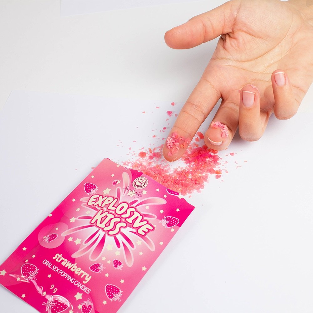 Secret Play Kẹo Tec Oral Dâu Nổ Thổi Tăng Lạc