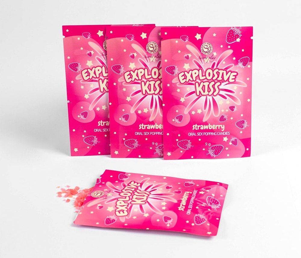 Secret Play Kẹo Tec Oral Dâu Nổ Thổi Tăng Lạc