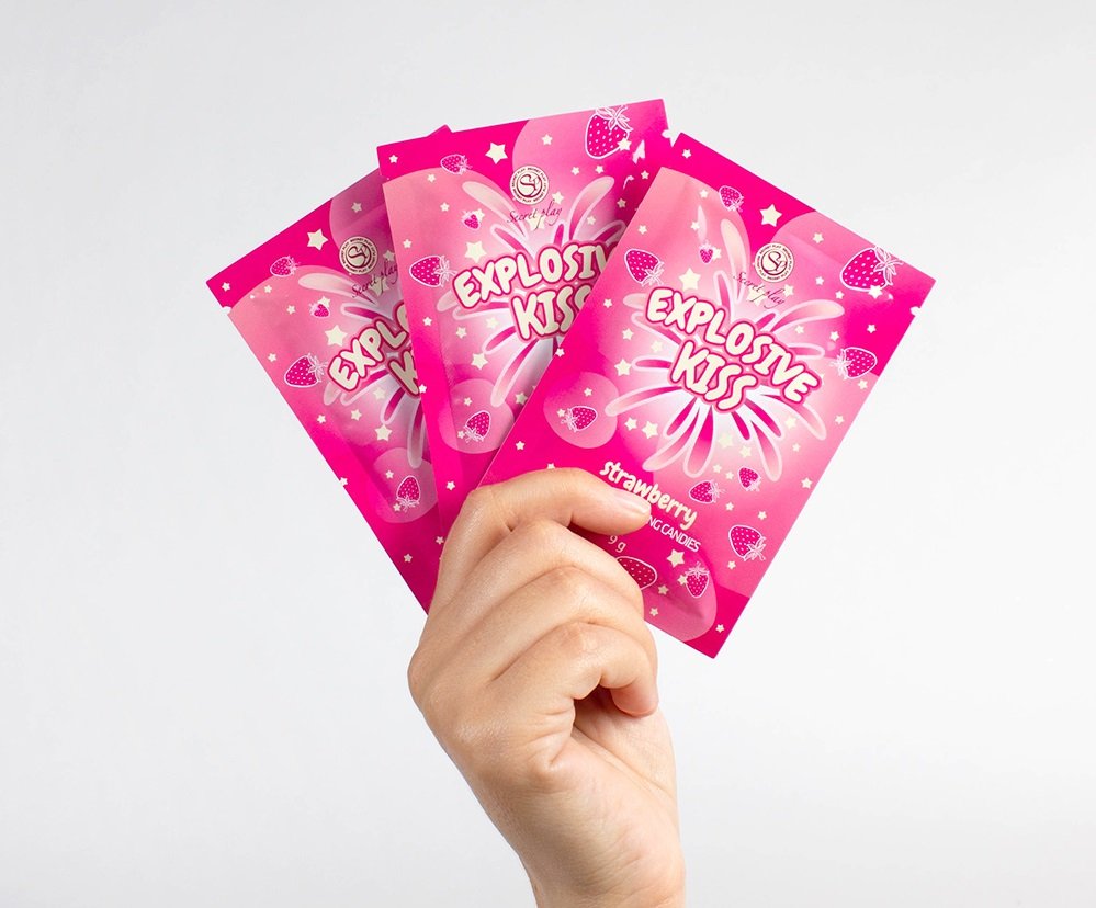 Secret Play Kẹo Tec Oral Dâu Nổ Thổi Tăng Lạc