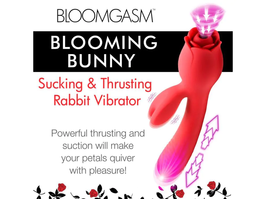 Blooming Bunny Rabbit Rung Hút Đẩy Silicone