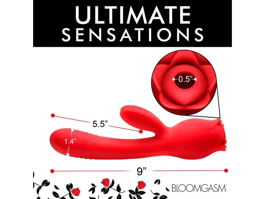 Blooming Bunny Rabbit Rung Hút Đẩy Silicone