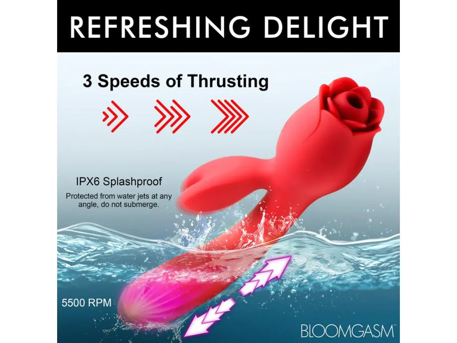Blooming Bunny Rabbit Rung Hút Đẩy Silicone
