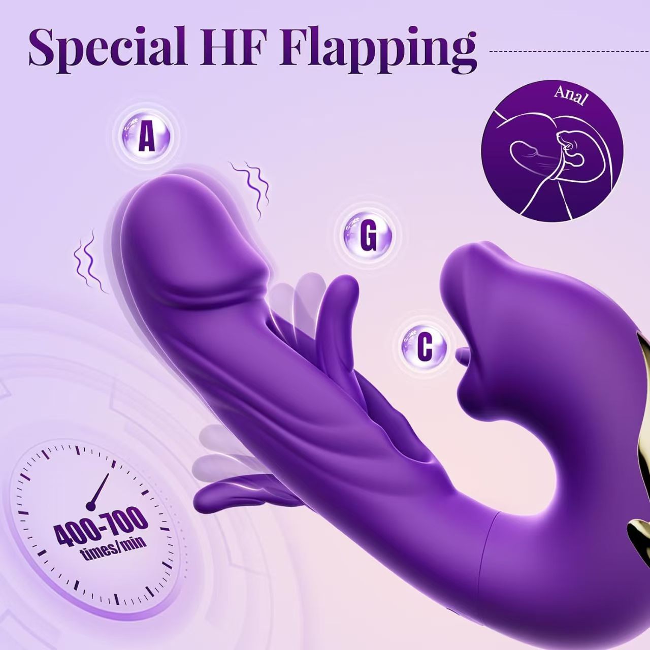Rung Liếm Hút Vỗ G-Spot Đỏ Đa Tầng Khoái