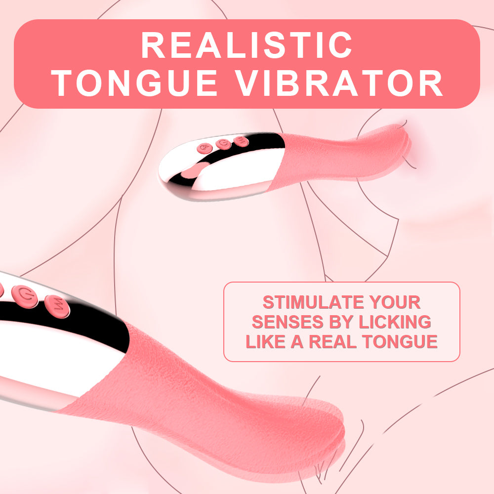 Lưỡi Rung Silicone Hồng Thực Tế Oral Nóng