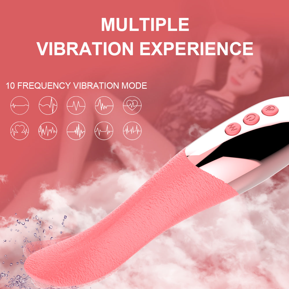 Lưỡi Rung Silicone Hồng Thực Tế Oral Nóng