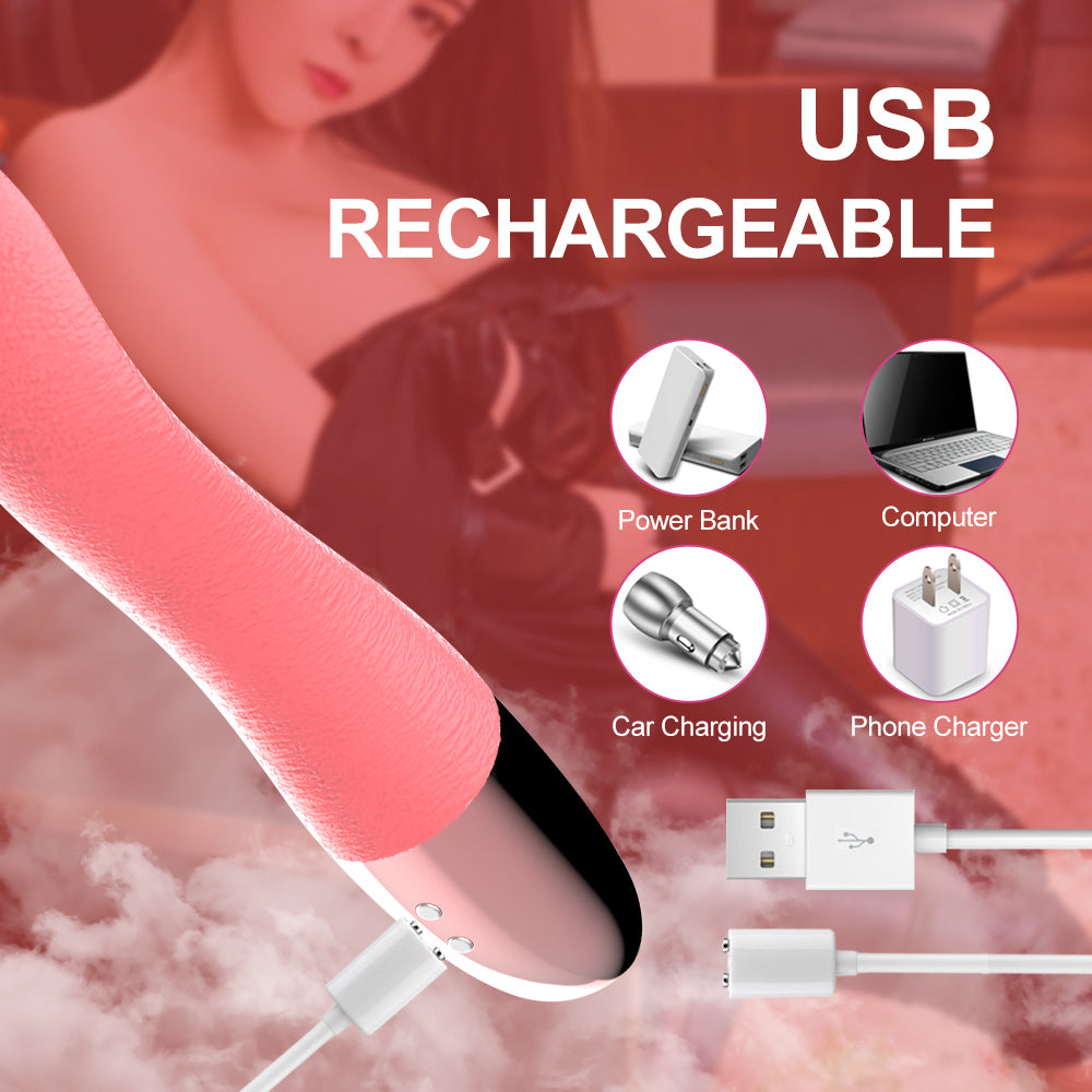Lưỡi Rung Silicone Hồng Thực Tế Oral Nóng