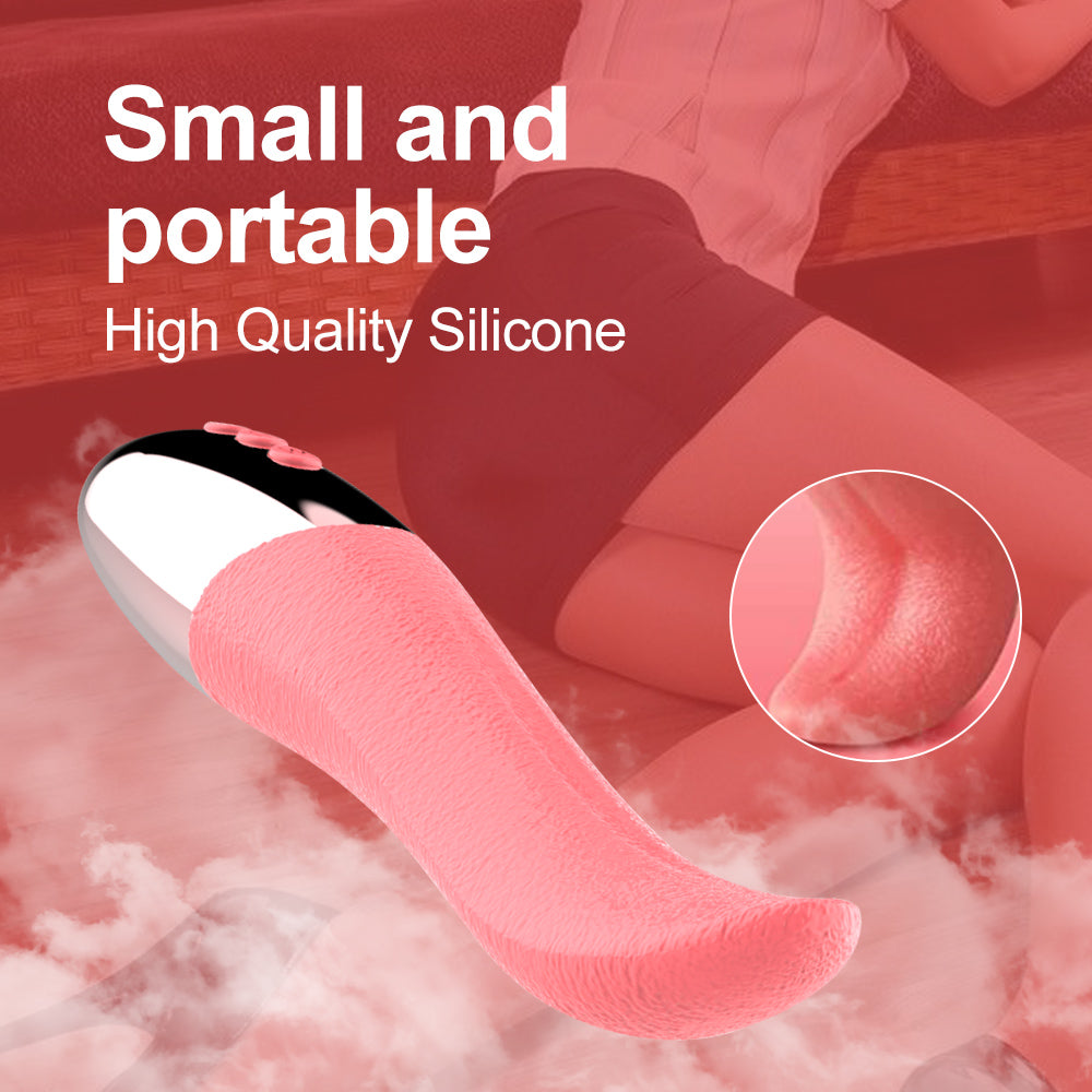 Lưỡi Rung Silicone Hồng Thực Tế Oral Nóng