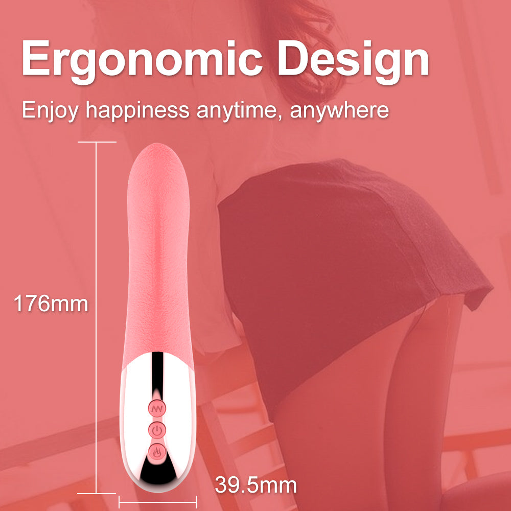 Lưỡi Rung Silicone Hồng Thực Tế Oral Nóng