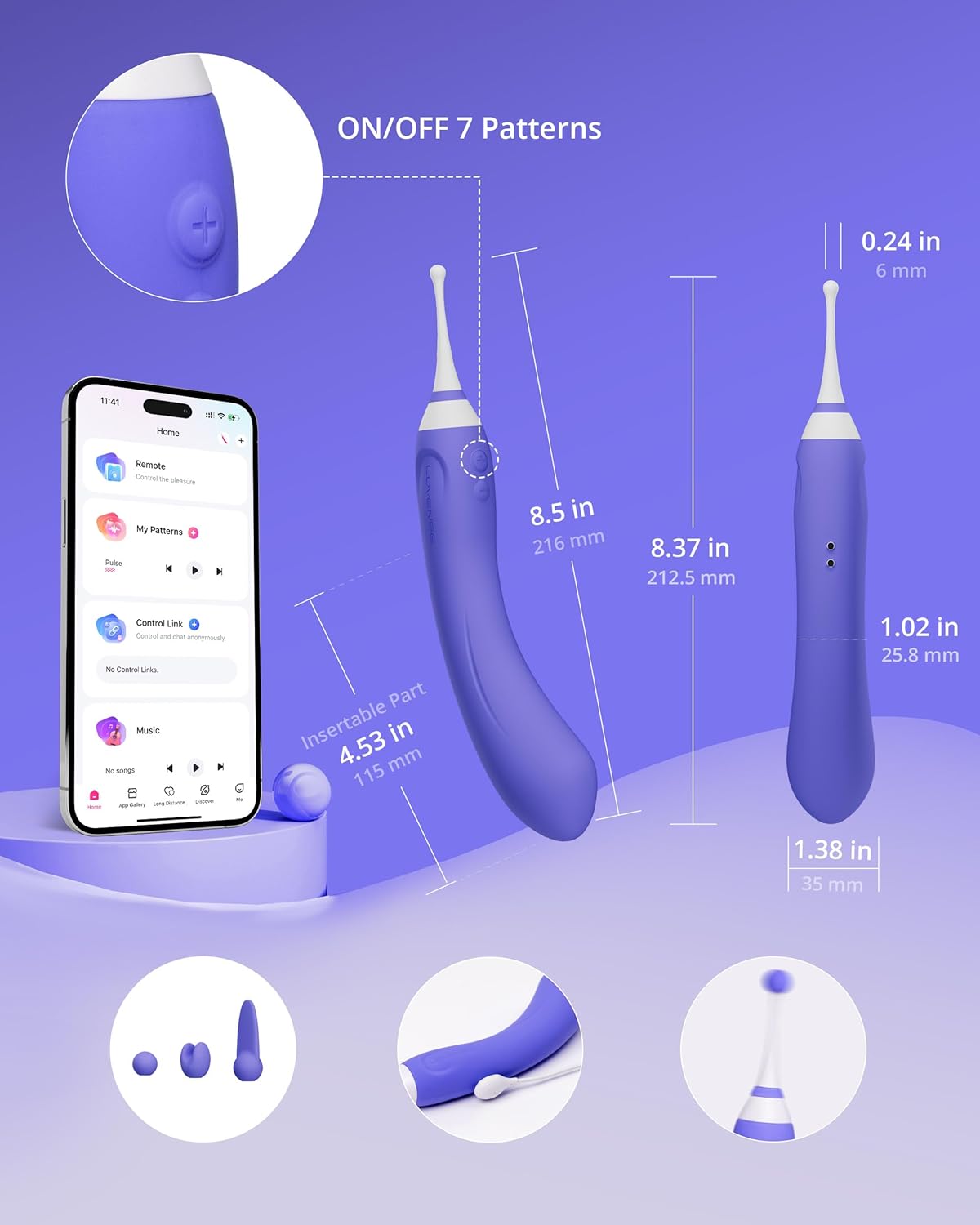 Lovense Hyphy dual-end cao tần clitoris G-spot remote mạnh