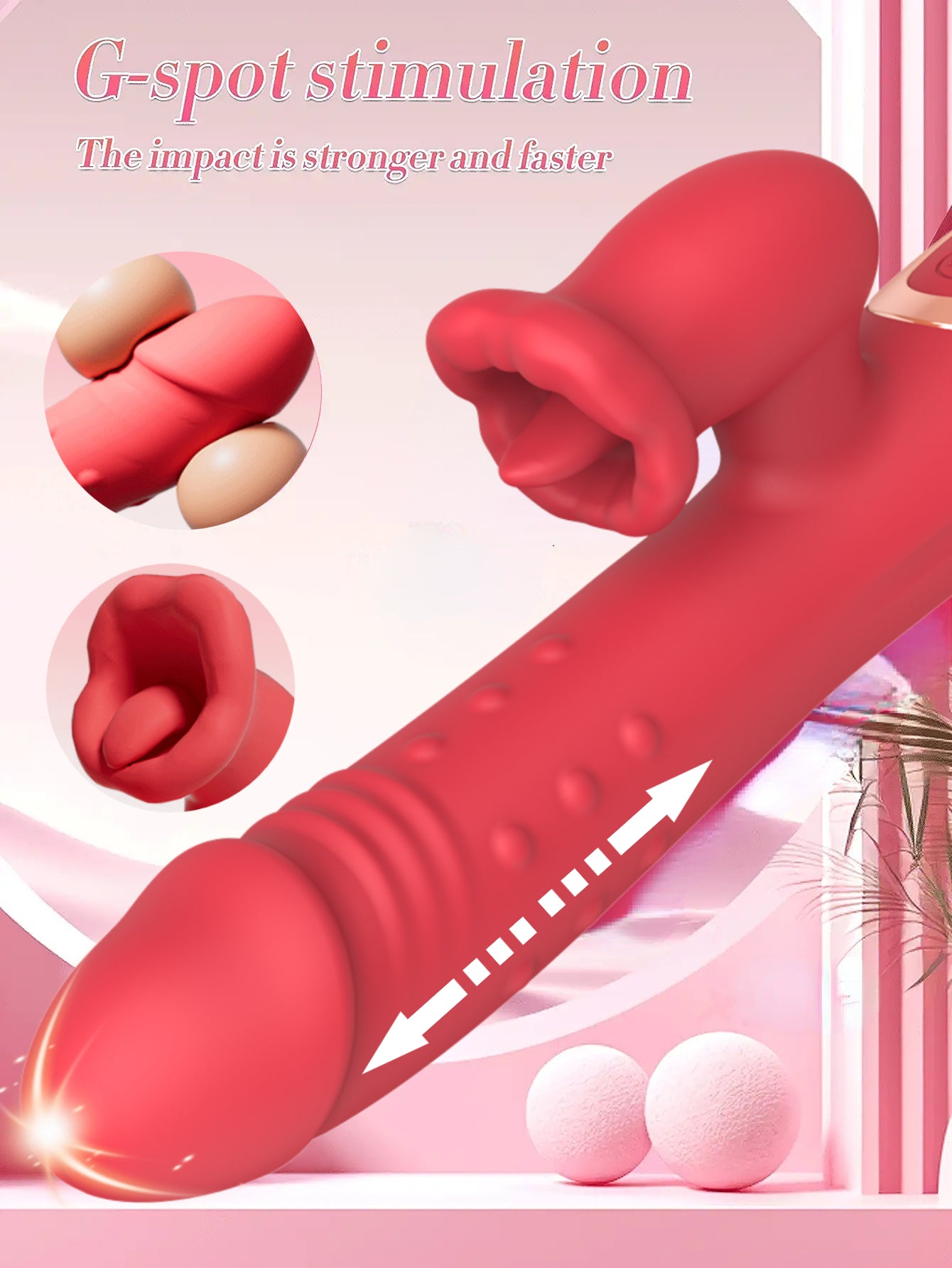 Vibro Dildo Thrust Liếm Lưỡi Clit 10 Mode Khoái Cảm Mãnh Liệt