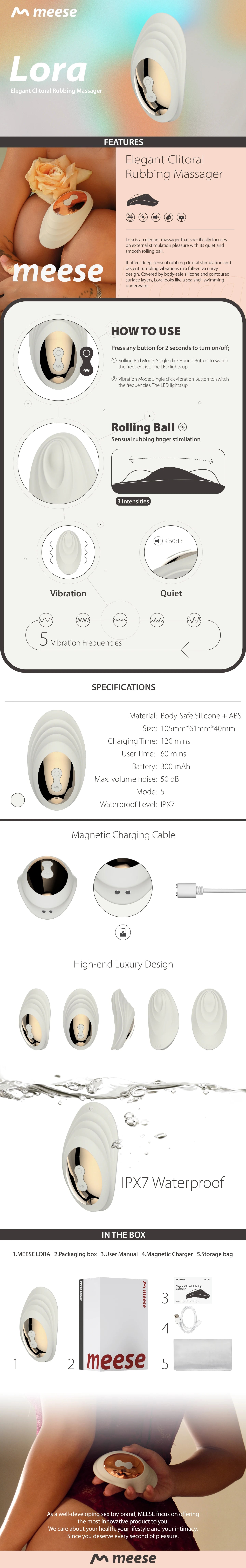 Meese Lora Elegant Massager Lông Mu Lăn Êm Ái Tinh Tế