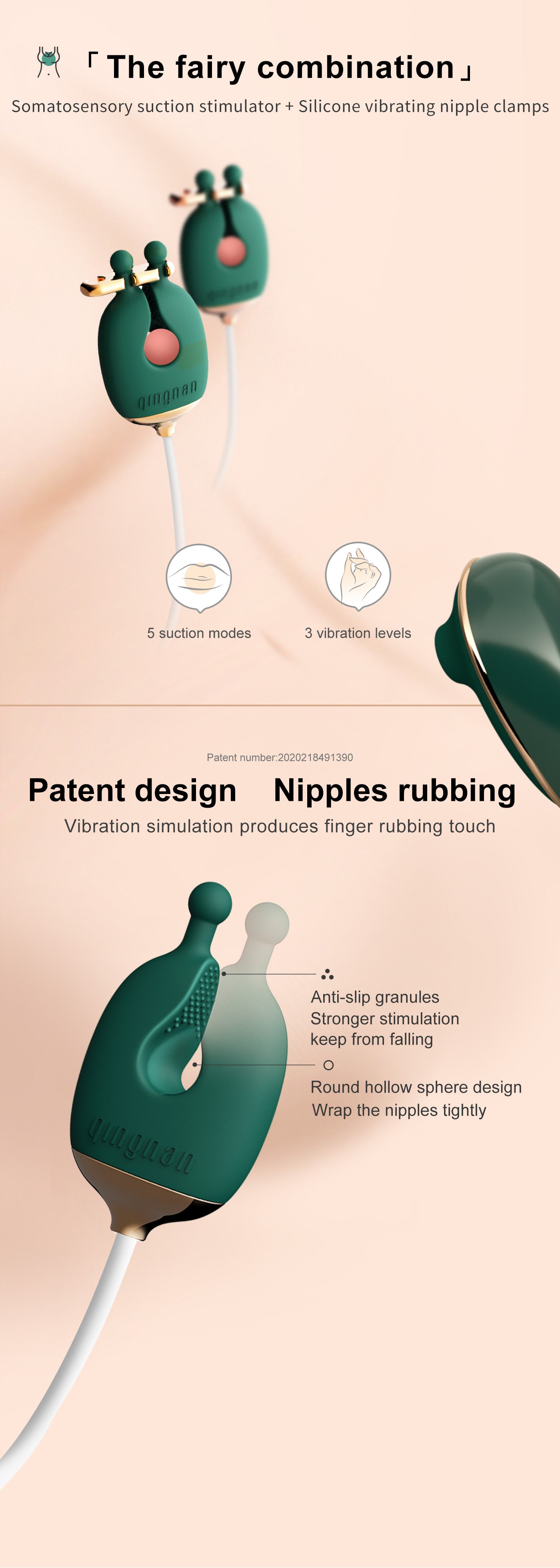 Qingnan #2 Vibe Nipple – Kẹp Núm Vú Rung Siêu Mạnh, Kích Thích Điên