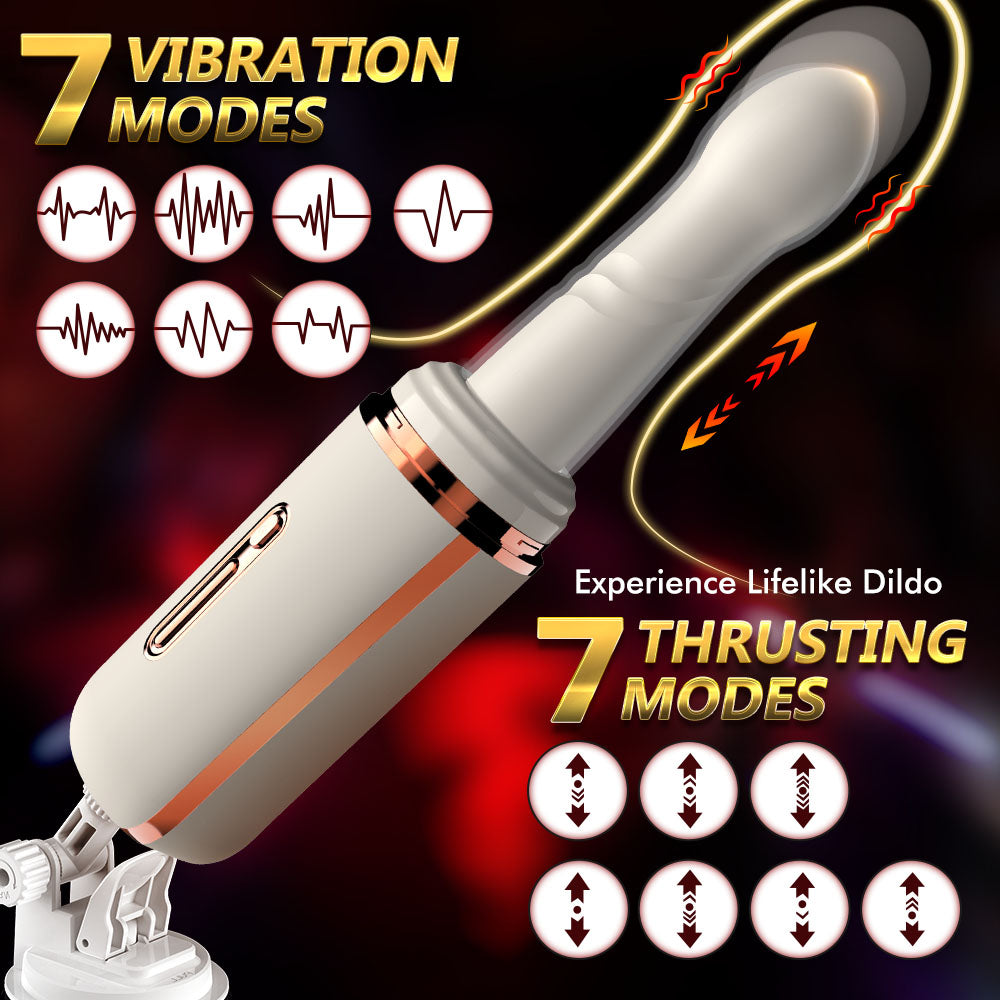 Máy Sex Gun Dildo Rung Đẩy Silicone Mạnh Thực Tế Đỉnh Cao