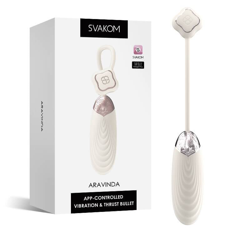 SVAKOM ARAVINDA app thrust G-spot egg trắng IPX7 tắm sướng
