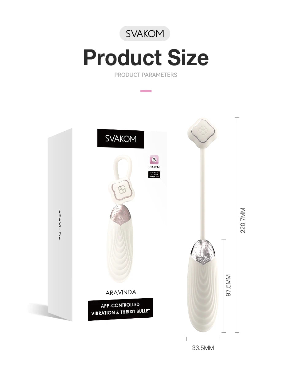 SVAKOM ARAVINDA app thrust G-spot egg trắng IPX7 tắm sướng