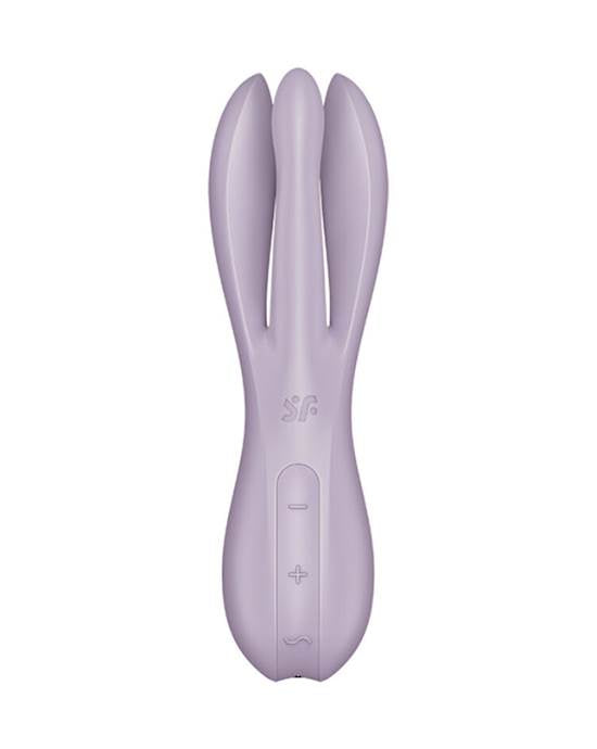 Satisfyer Threesome 2 Rung Đen Tím 14cm Đa Điểm