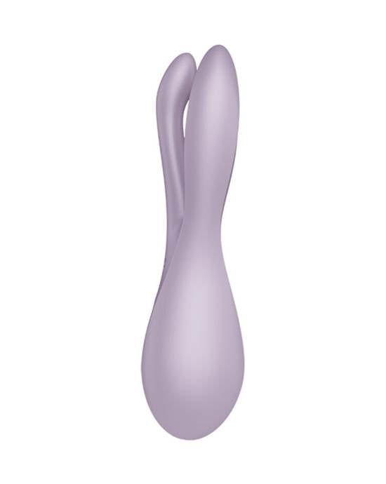 Satisfyer Threesome 2 Rung Đen Tím 14cm Đa Điểm