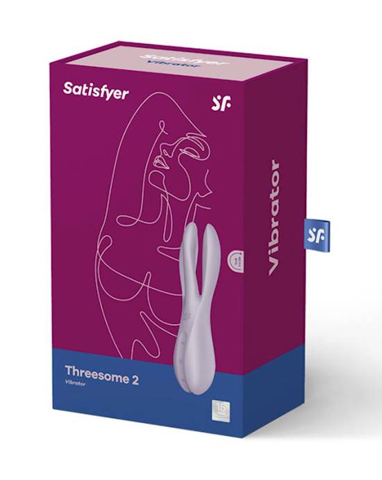 Satisfyer Threesome 2 Rung Đen Tím 14cm Đa Điểm