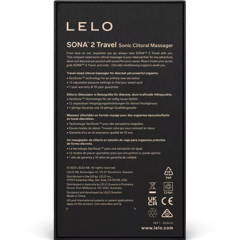 LELO Sona 2 Travel Sonic Mút Mini Nhỏ Gọn