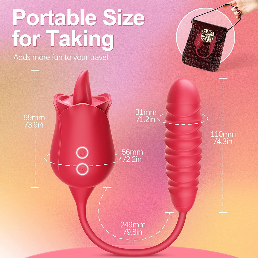 Rose SHD S361 Vibrator Liếm Rung Orgasm 30s Đa Kích Thích