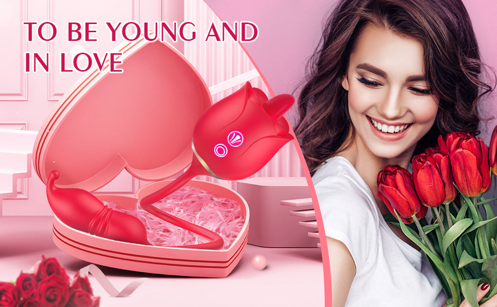 Rose Toy Vibrator Liếm Đâm G-Spot Hút Cực Khoái
