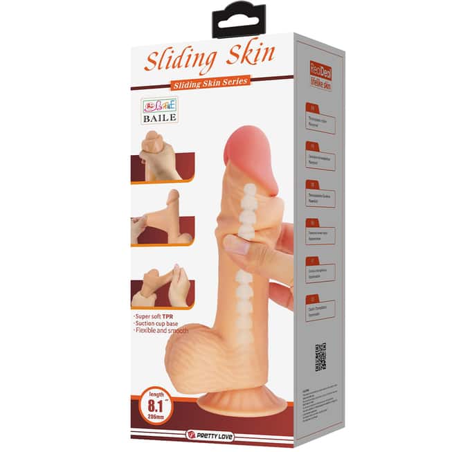 Dildo Baile Sliding Skin 21.8cm Thật Động Da Mịn