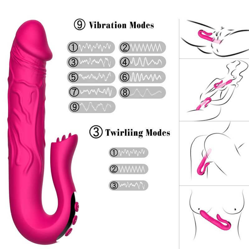 Dildo Lưỡi Đôi Secwell Rung 10 Tốc Siêu Mạnh