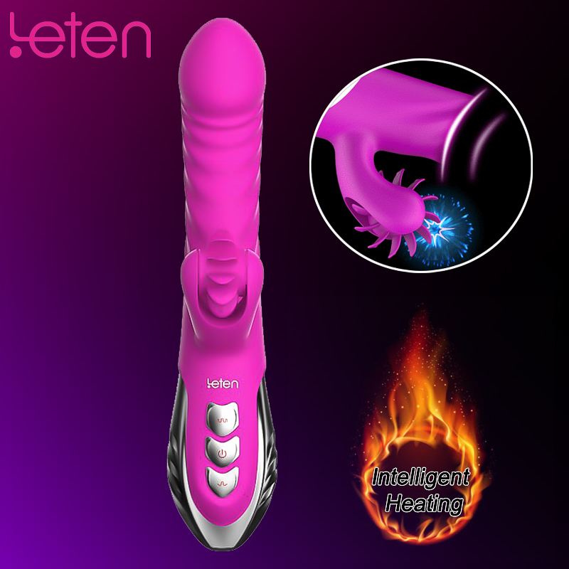 Leten Tongue Vibrator Lưỡi Massage Clit Nóng Siêu Mạnh Mẽ