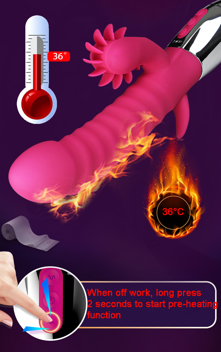 Leten Tongue Vibrator Lưỡi Massage Clit Nóng Siêu Mạnh Mẽ