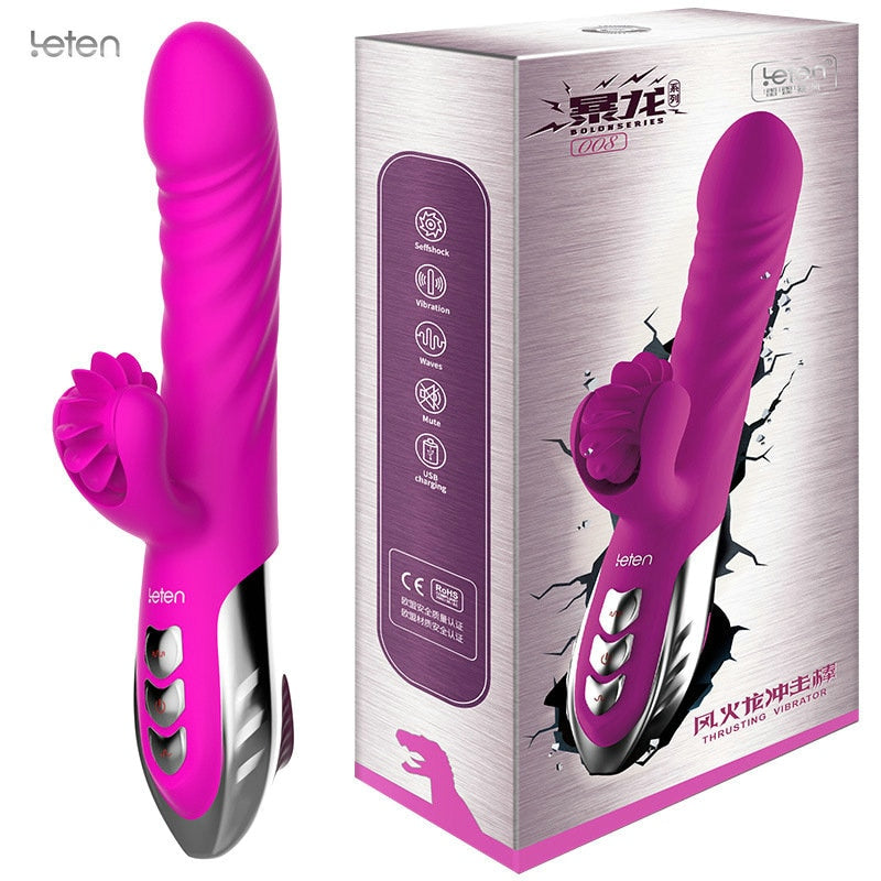 Leten Tongue Vibrator Lưỡi Massage Clit Nóng Siêu Mạnh Mẽ