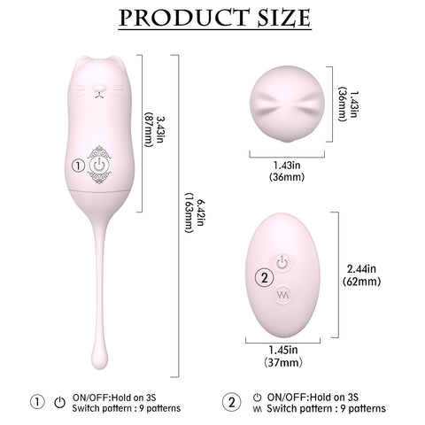 Miaou S-hande Kegel Balls Rung Remote Meow Kích Thích Đam Mê