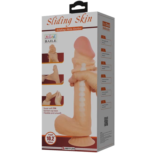 Baile Sliding Skin dildo 26cm da trượt siêu thực