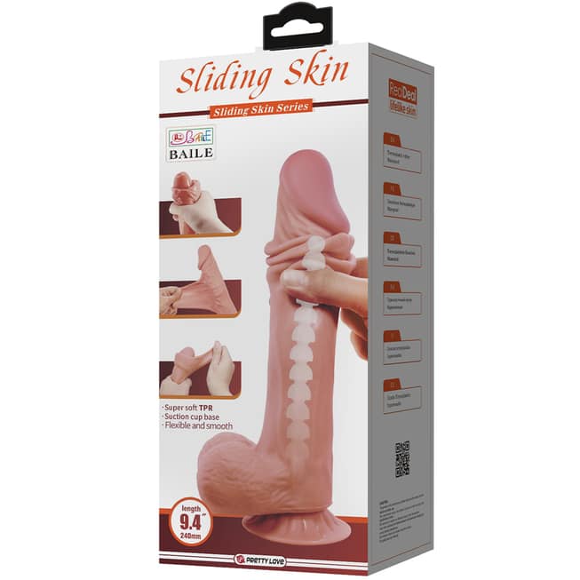 Baile Sliding Skin Dildo 24cm Da Trượt Thực Tế