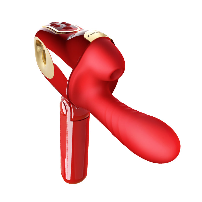 Leten máy dildo đẩy sưởi hút rung tự do 37mm