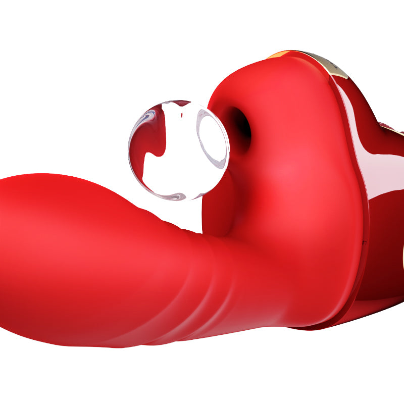 Leten máy dildo đẩy sưởi hút rung tự do 37mm