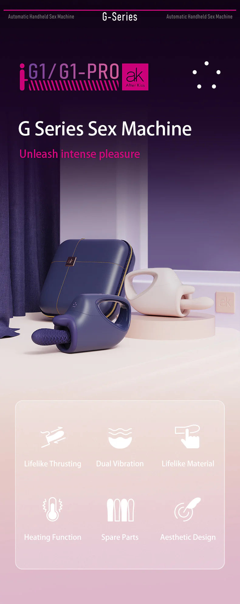 AK G1 Pro Máy Tự Động Dildo Nữ Vương Thăng Hoa Đỉnh Cao
