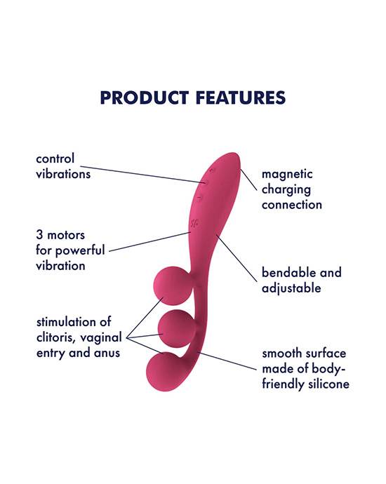 Satisfyer Tri Ball Rung Đa Điểm Hồng
