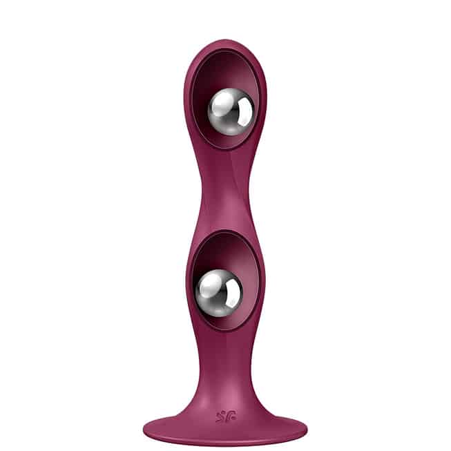 Satisfyer Double Ball-R Dildo Đậm Đỏ Siêu Cân Bằng