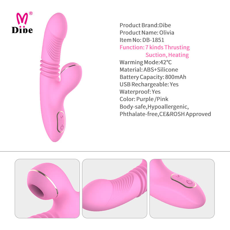 Dildo Olivia Dibe hút giãn G-spot nóng rung đa chiều
