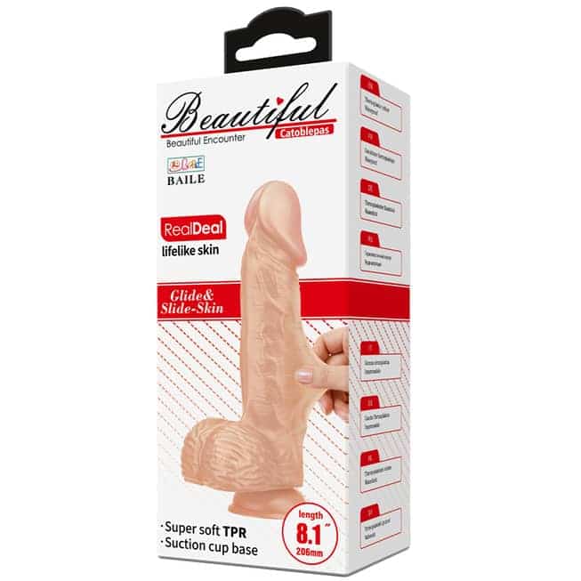 Baile Catoblepas Dildo 20.6cm Da Trượt Thật 4.4cm