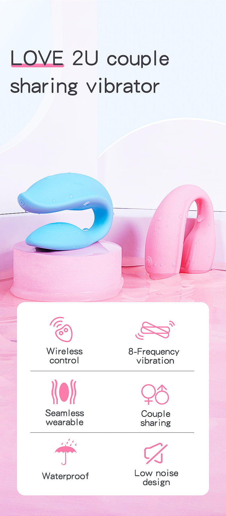 Love 2U vibe hạch remote kết nối cặp đôi nâng tầm
