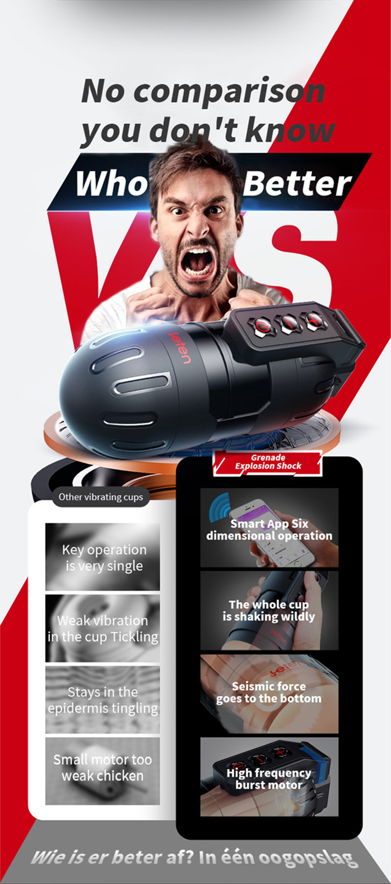 Leten Grenade Masturbator APP Tương Tác Mạnh Thông Minh